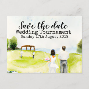 Golf Save the Date Golf Hochzeitsturnier Ankündigungspostkarte