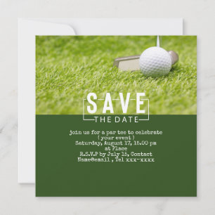 Golf-Save the Date-Golf-Putting-Loch in einem Einladung