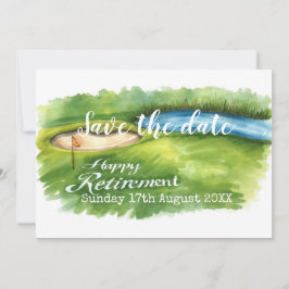 Golf Save the Date Golf-Ruhestand Party auf grün