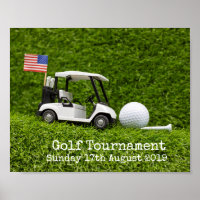 Golf Save the Date Golf Turnier mit U.S.A.Flag