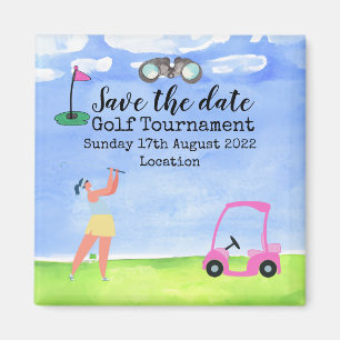 Golf Save the Date Golf Turniergolfer Magnet
