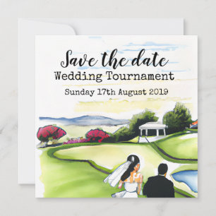 Golf Save the Date Golf Wedding Tournament Announ Ankündigung