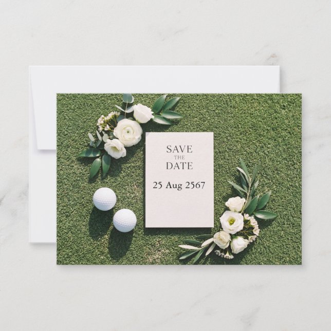 Golf Save the Date Golfer Thema (Vorderseite)