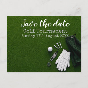 Golf Save the Date Golfturnier auf Grün Ankündigungspostkarte
