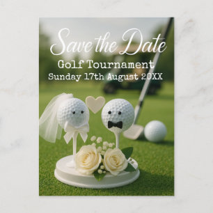 Golf Save the Date Hochzeitsthema für Golfer Ankündigungspostkarte