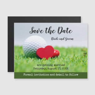 Golf Save the Date mit Golf und Herz Magnetic I Magneteinladung
