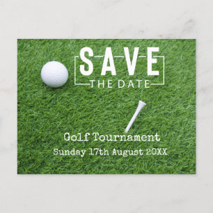 Golf Save the Date mit Golfball auf Grün Ankündigungspostkarte