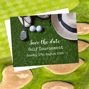 Golf Save the Date mit Golfball auf Grün Ankündigungspostkarte