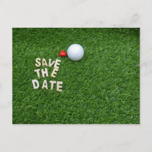 Golf Save the Date mit Golfball mit Liebe Card Postkarte