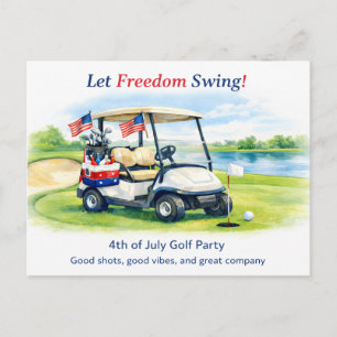 Golf Save the Date mit Golfball und amerikanischer Postkarte