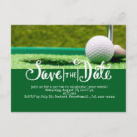 Golf Save the Date mit Golfball und Club