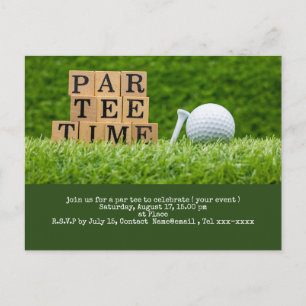 Golf Save the Date mit Golfball und Tee Postkarte