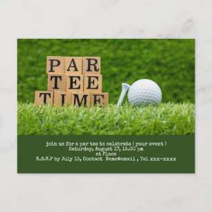 Golf Save the Date mit Golfball und Tee Postkarte