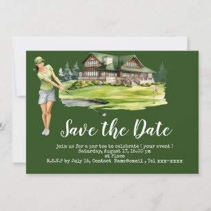Golf Save the Date mit Golferin Einladung
