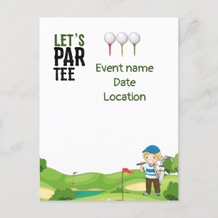 Golf Save the Date Par T-Shirt Einladungspostkarte