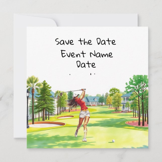 Golf Save the Date Party für Golfer Party Einladung (Vorderseite)