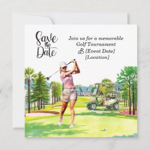 Golf Save-the-Date-Party für Golferin Party Einladung