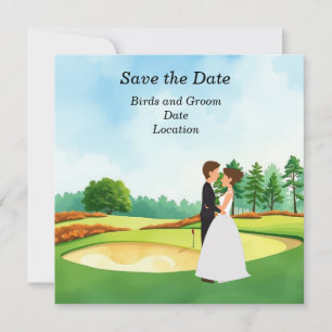 Golf Save the Date Wedding Party Einladung