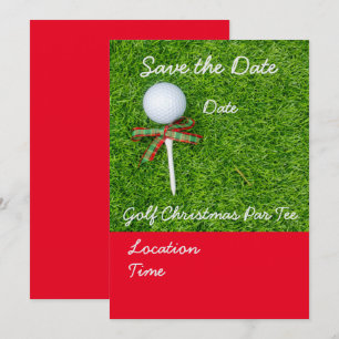 Golf Save the Date zu Weihnachten mit Golfball Einladung