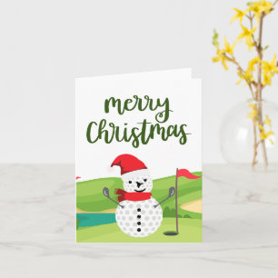 Golf-Schneemann für Golfer Frohe Weihnachten Karte
