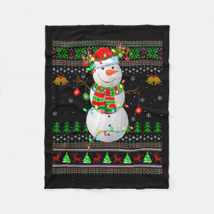 Golf Schneemann hässliche Weihnachtspullover Golfe Fleecedecke