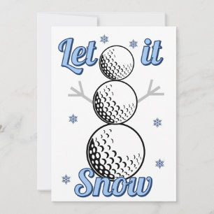 Golf-Schneemann Lass es schneien Flache Weihnachts Feiertagskarte