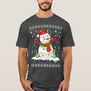 Golf-Schneemann-Weihnachts-Pyjama-Hässliches-T-Shi T-Shirt