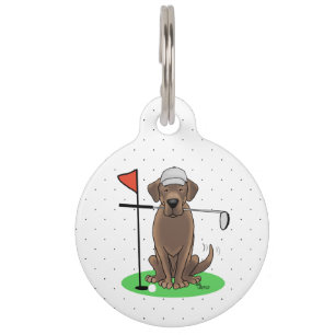 Golf Schokoladen-Labrador Retriever Hund - Süß Haustiermarke