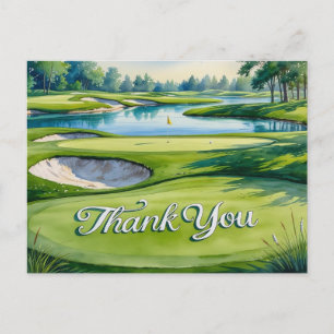 Golf schreiben Danke, dass du grün gemacht hast Postkarte