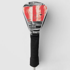Golf-Schutzhülle – Rotes Pulse Abstract Design Golf Headcover