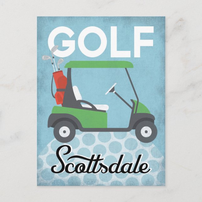 Golf Scottsdale Arizona - Retro Vintage Reisen Postkarte (Vorderseite)