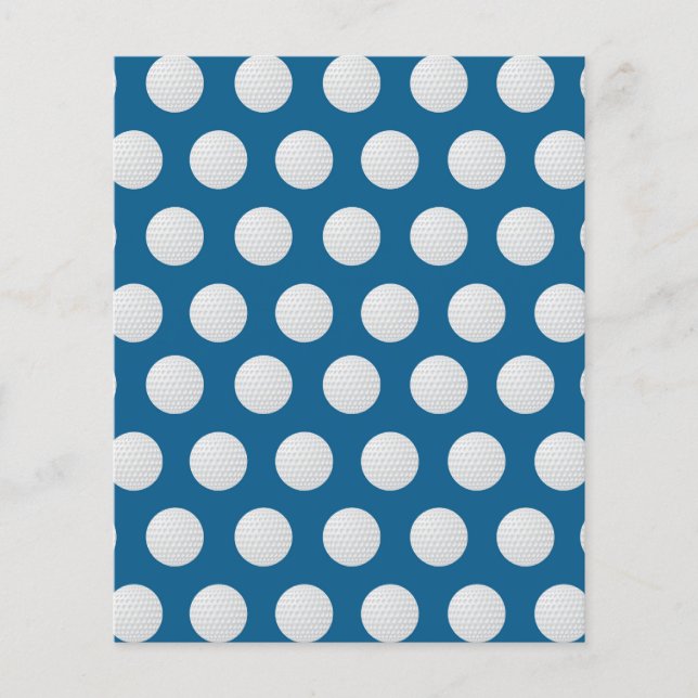 Golf Scrapbook Paper - Blaues Golf Ball-Muster (Vorderseite)