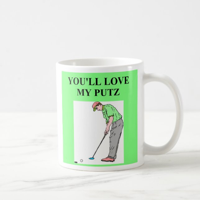Golf setzt putz Witz, Golf setzt putz Witz Kaffeetasse (Rechts)