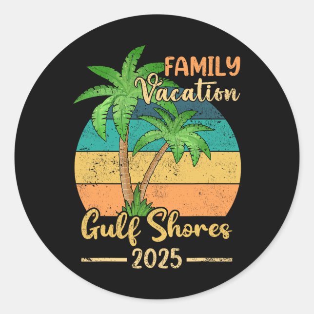 Golf Shores Beach Alabama Familienurlaub 2025 Summ Runder Aufkleber (Vorderseite)