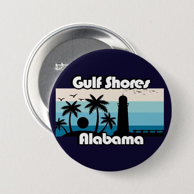 Golf Shows Beach Alabama Button (Vorne & Hinten)