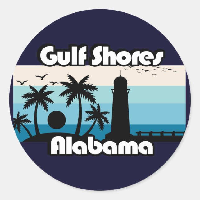 Golf Shows Beach Alabama Runder Aufkleber (Vorderseite)