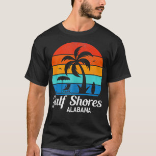 Golf Shows Strand Alabama Palm Tree Vintage Sunset T-Shirt
