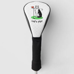 Golf Siberischer Husky (schwarz) Hund Niedliches S Headcover