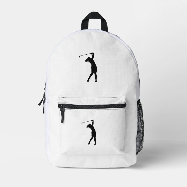 Golf-Silhouette-Druck-Rucksack für die Schule oder Bedruckter Rucksack (Vorderseite)