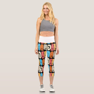 Golf Silhouette Golfer auf Sonnenuntergang Capri Leggings