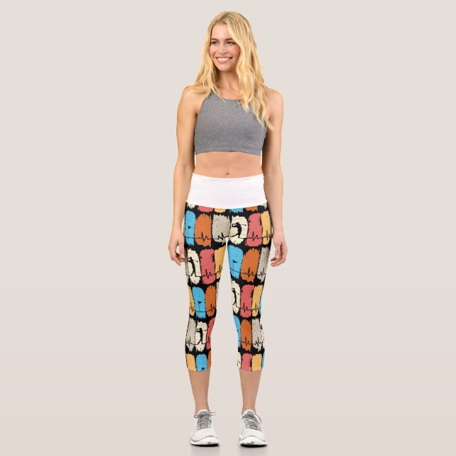 Golf Silhouette Golfer auf Sonnenuntergang Capri Leggings (Vorderseite)