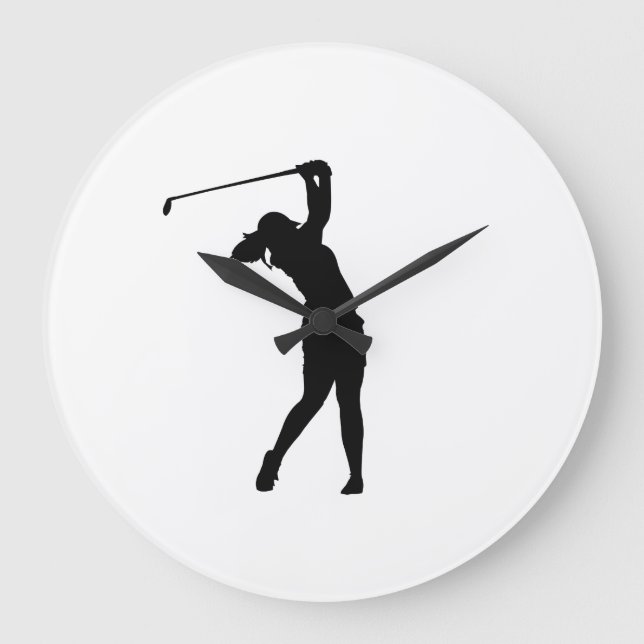 Golf-Silhouette Große Wanduhr Elegantes Design (Vorderseite)