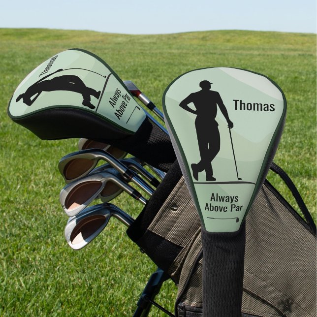 Golf Silhouette, Männchen, Name, Text Headcover (Von Creator hochgeladen)