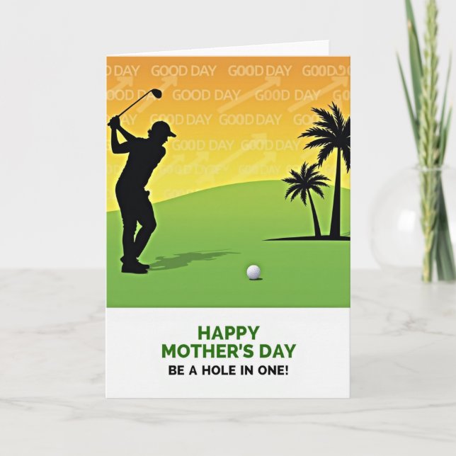 Golf-Silhouette-Muttertags-Karte Karte (Vorderseite)