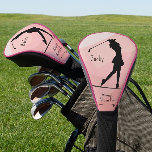 Golf Silhouette, Name, Text, Rot Headcover (Von Creator hochgeladen)