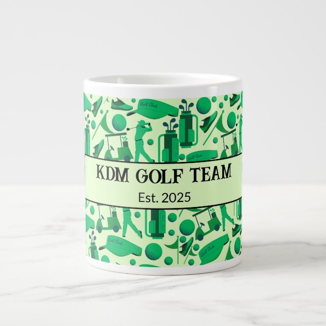 Golf Silhouette Pattern Classic Branding buisness  Jumbo-Tasse (Vorderseite)