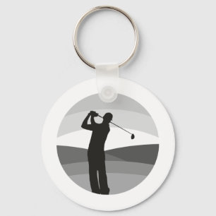 Golf-Silhouette Schlüsselanhänger