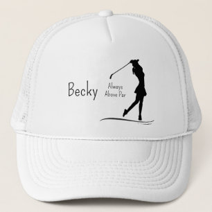 Golf-Silhouette, weiblich, Name, Text Truckerkappe