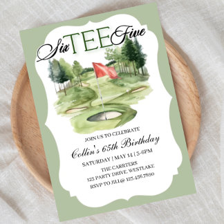 Golf SIX-TEE Geburtstag, 65, Golf Geburtstag, Einladung