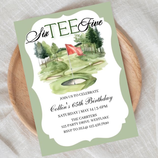 Golf SIX-TEE Geburtstag, 65, Golf Geburtstag,   Einladung (Von Creator hochgeladen)